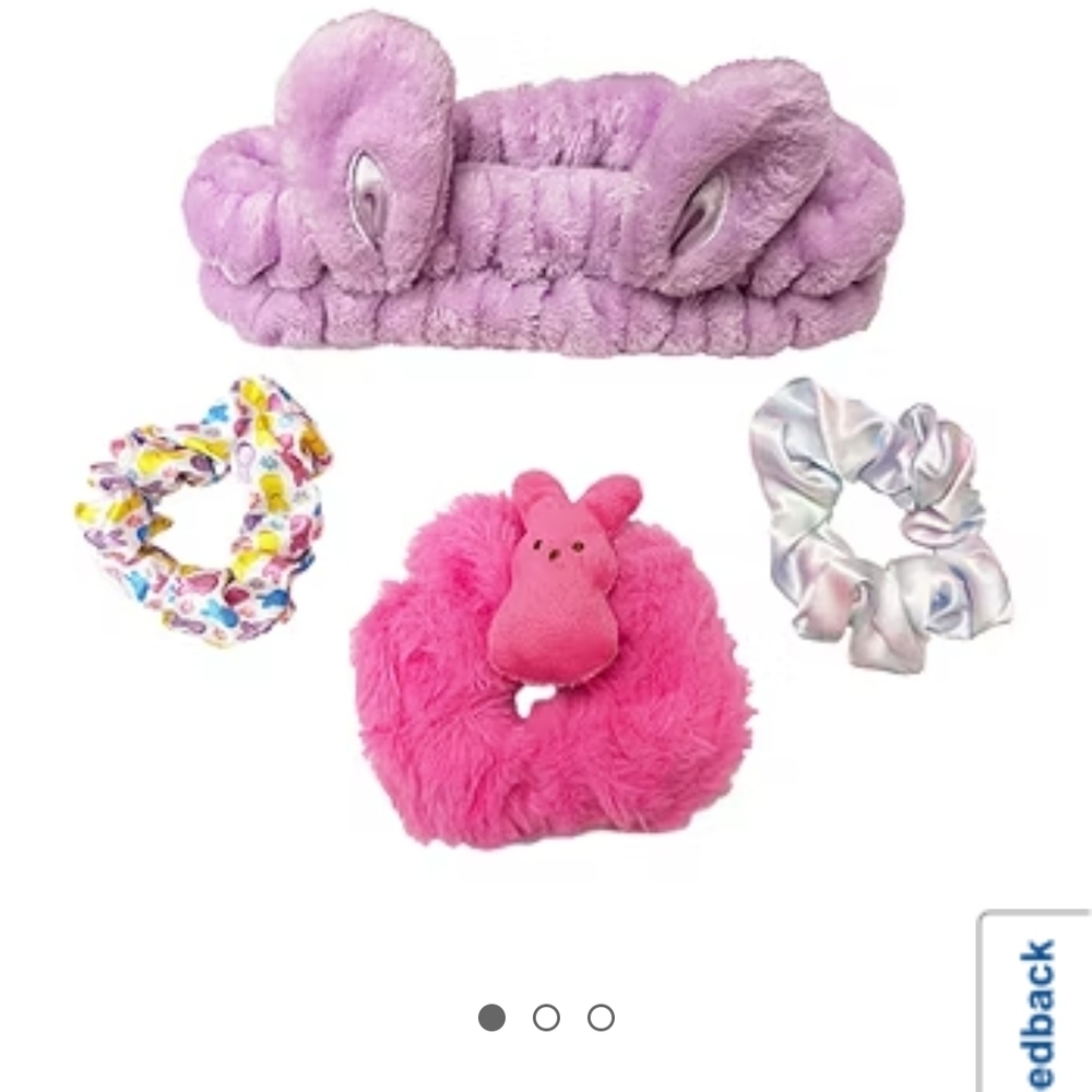HER Peeps Plush Bunny Ear Headband and Scrunchie Set - Pink and Purple